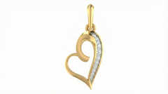 18K Gold & Diamond Heart Pendant Set KRA40144P