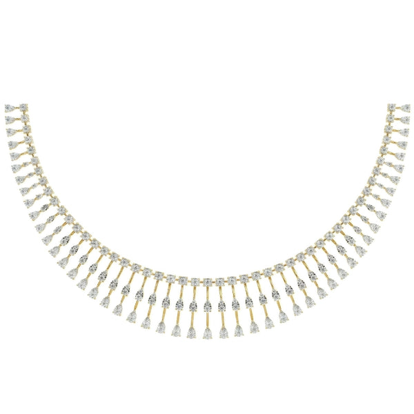 14K गोल्ड और डायमंड चोकर नेकलेस सेट KRH44050N