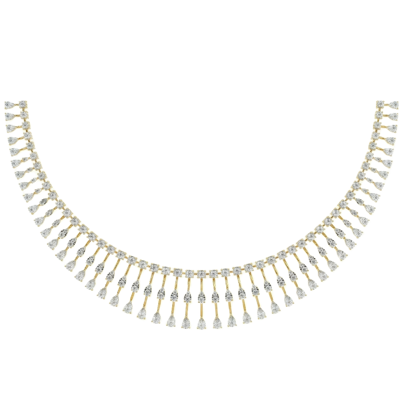 Gold & Diamond Choker Necklace Set KRC60139