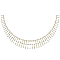 14K गोल्ड और डायमंड चोकर नेकलेस सेट KRH44050N