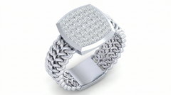 18K Gold & Diamond Engagement Ring For Men KRA60175