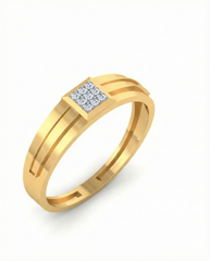 Gold & Diamond Band Ring For Men KRC20037