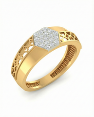 18K Gold & Diamond Band Ring For Men PRA60289