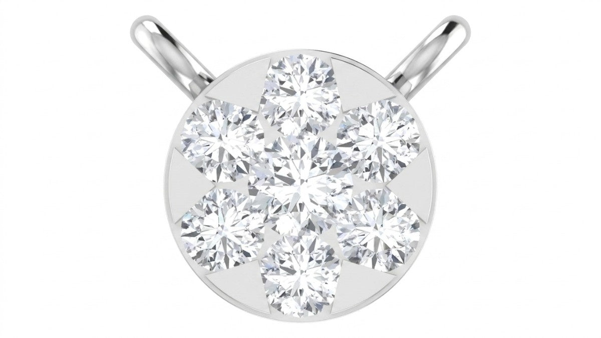 White Gold & Diamond Round Mangalsutra on white background