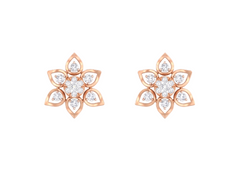 Floral Rose Gold Diamond Earring | under 40k 