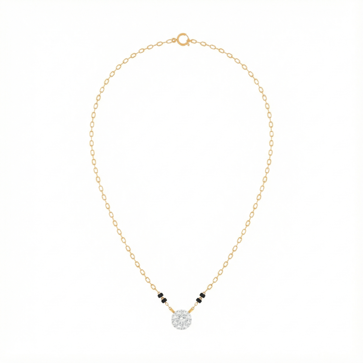 18K Gold & Diamond Beaded Mangalsutra For Women KRE90115