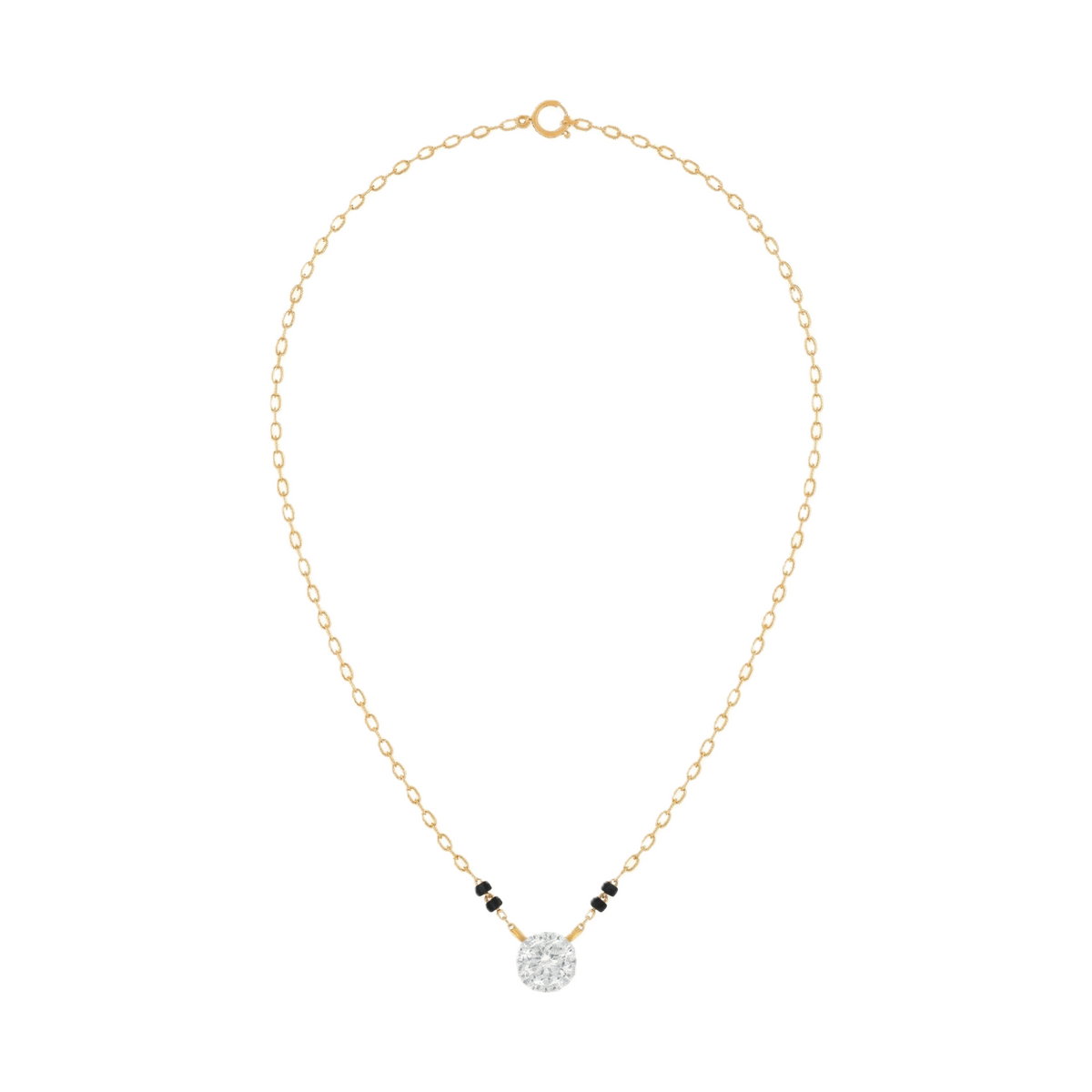 Gold & Diamond Beaded Mangalsutra For Women KRC50092