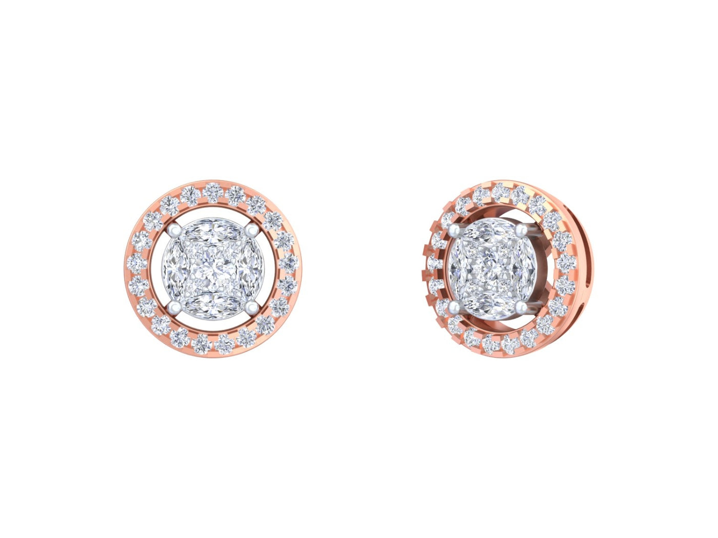 Gold & Diamond Stud Women Earring KRC30221