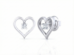 18K Gold & Diamond Solitaire Women Earring KSK044