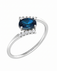 Gold & Diamond Gemstone Ring For Women KRC10312