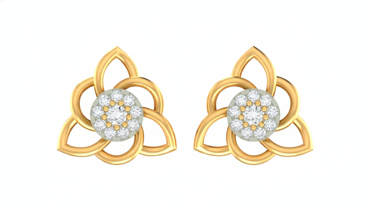 18K Gold & Diamond Women Stud Earring KRA40166E