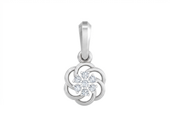18K Gold & Diamond Floral Pendant KSK114