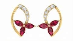 18K Gold & Diamond Women Gemstone Earring KRA40029E