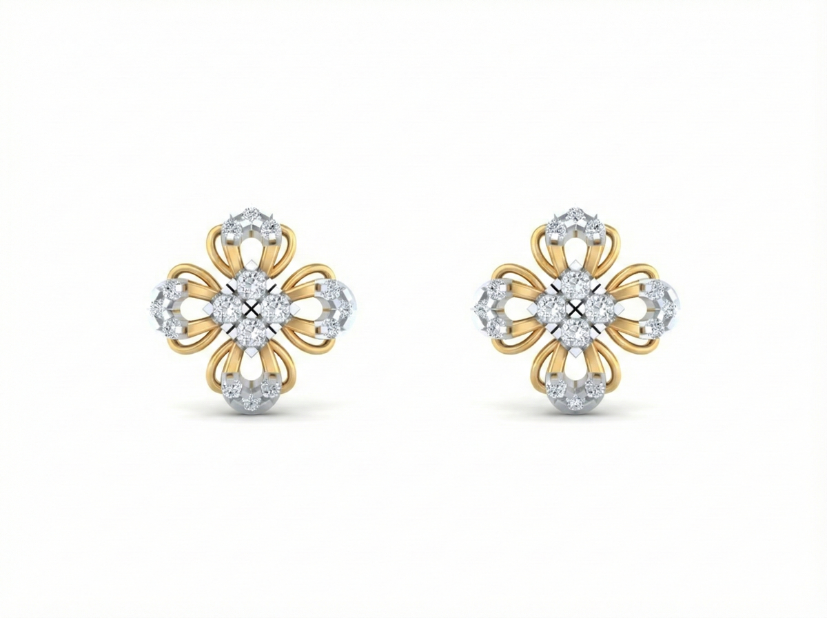 18K Gold & Diamond Women Stud Earring KRK40188E