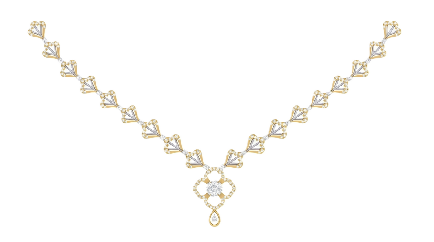 Gold & Diamond Necklace Set KRC60135
