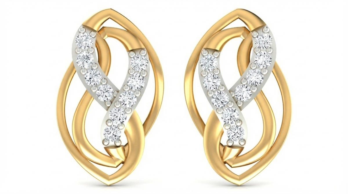 18K Gold & Diamond Women Stud Earring KRA40140E