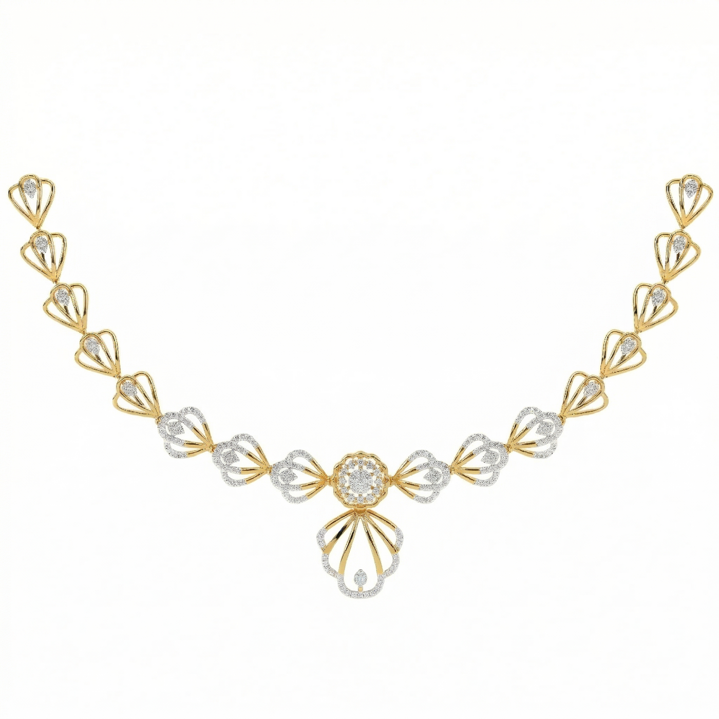 14K Gold & Diamond Dailywear Necklace Set KRH44033N