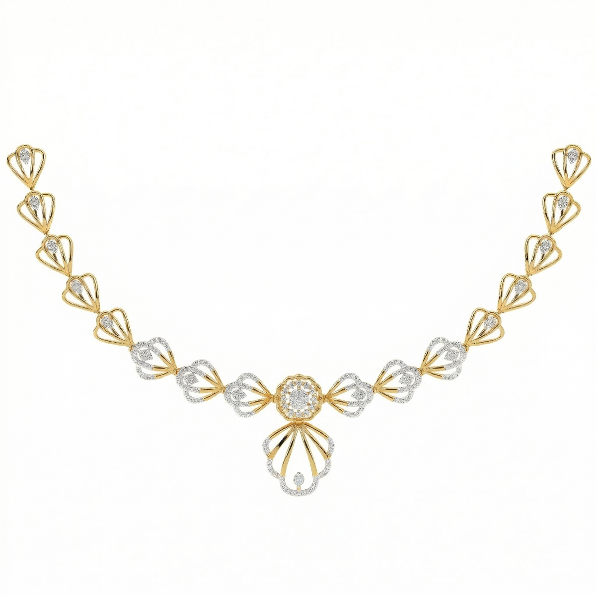 14K Gold & Diamond Dailywear Necklace Set KRH44033N