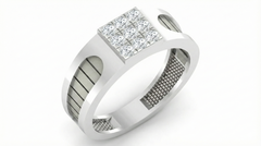 18K Gold & Diamond Band Ring For Men KRA60295