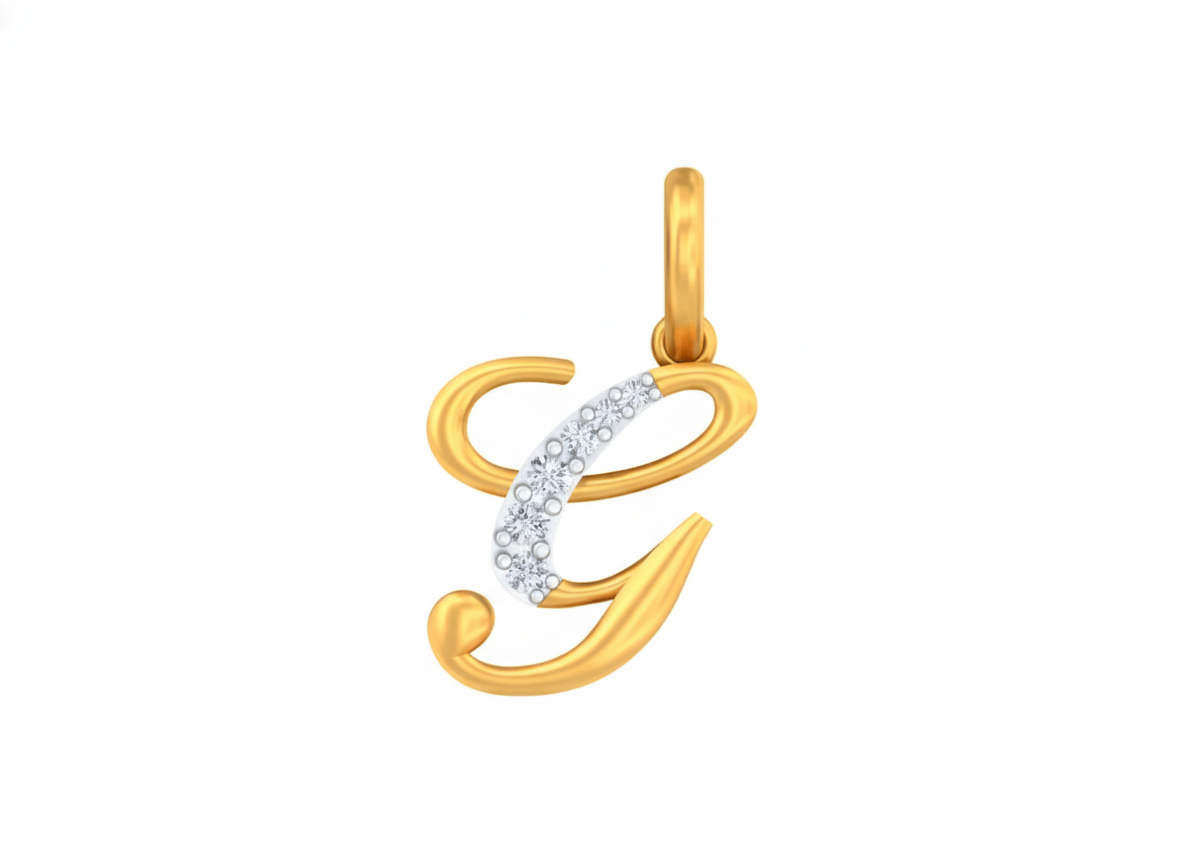 Gold & Diamond Initial Pendant KRC40565