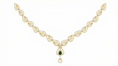 14K Gold & Diamond Gemstone Necklace Set KRI44010NG