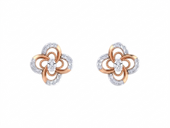 Floral Rose Gold Diamond Earring | under 40k 