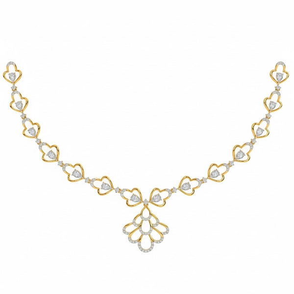 Gold & Diamond Floral Necklace Set KRC60109N
