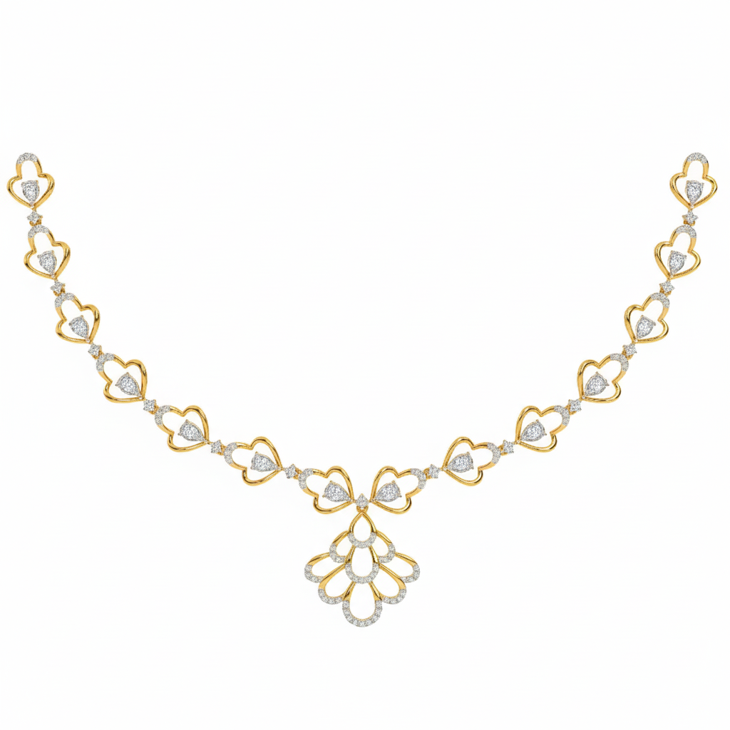 14K Gold & Diamond Dailywear Necklace Set KRH44045N