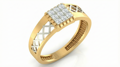 18K Gold & Diamond Band Ring For Men KRA60293