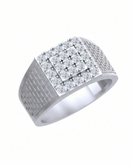 18K Gold & Diamond Band Ring For Men KRB60304