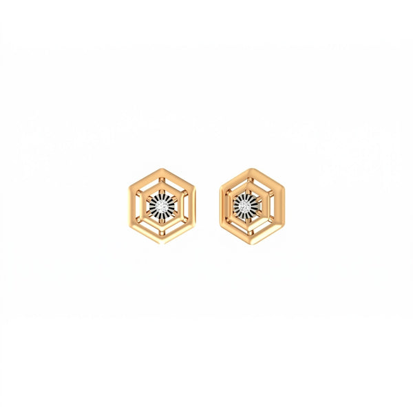 Gold & Diamond Lightweight Women Stud Earring KRB30083