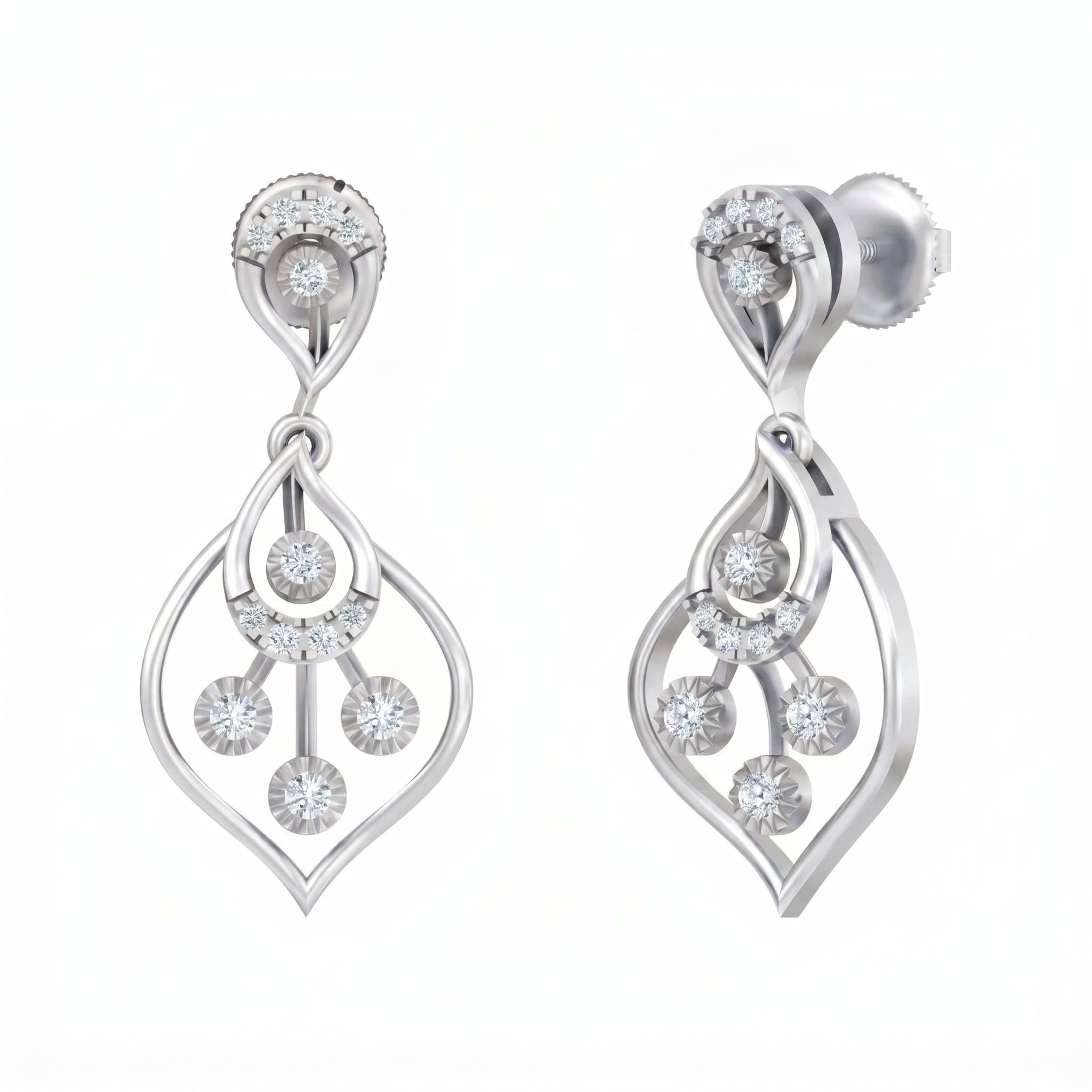 White Gold Diamond Earring | under 40k 