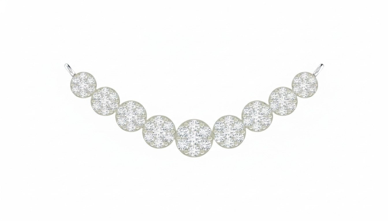 white gold and diamond mangalsutra  on a white background