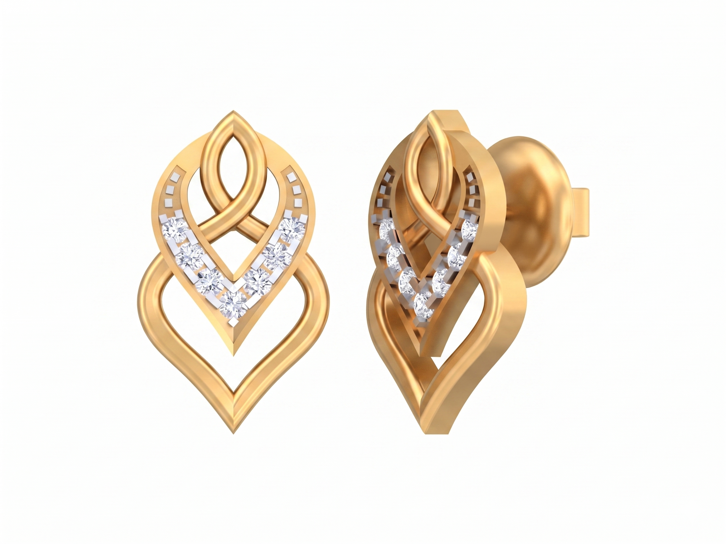 Yellow Gold Diamond Earring | under 40k 