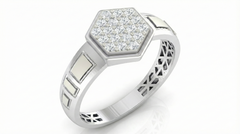 18K Gold & Diamond Band Ring For Men KRA60176