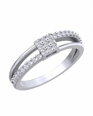 महिलाओं के लिए 18K गोल्ड और डायमंड बैंड रिंग KRB10271