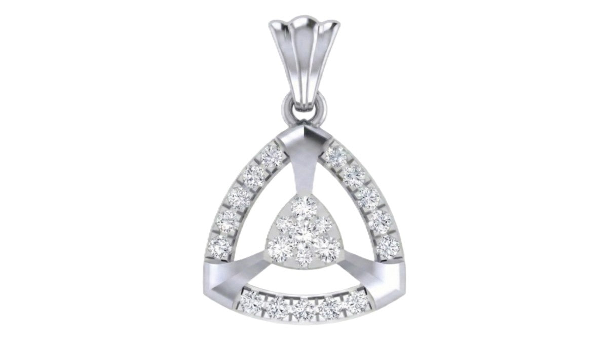 White gold and diamond partywear pendant on white background