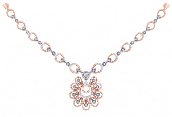 Gold & Diamond Floral Necklace Set | KRC60037N | Kesav Diamond