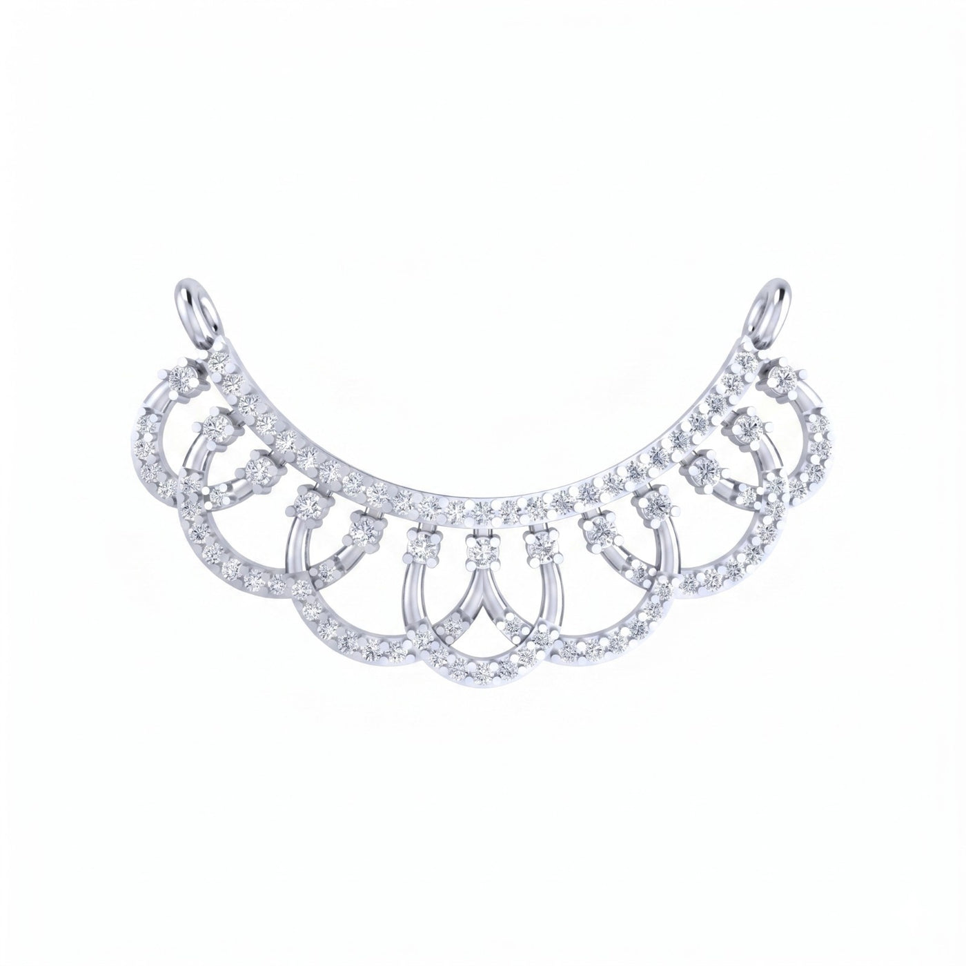 white gold and diamond mangalsutra diamond on a white background