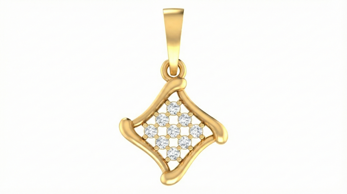 18K Gold & Diamond Dailywear Pendant Set KRA40082P