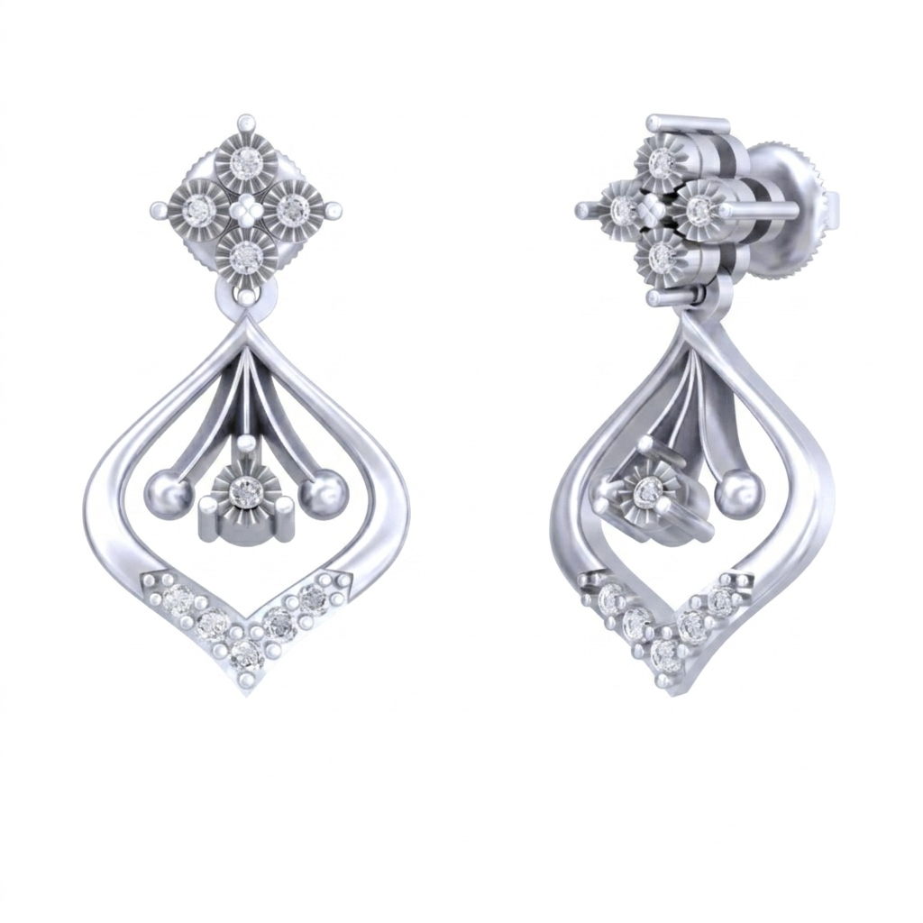 Gold & Diamond Women Dangler Earring KRC60028E