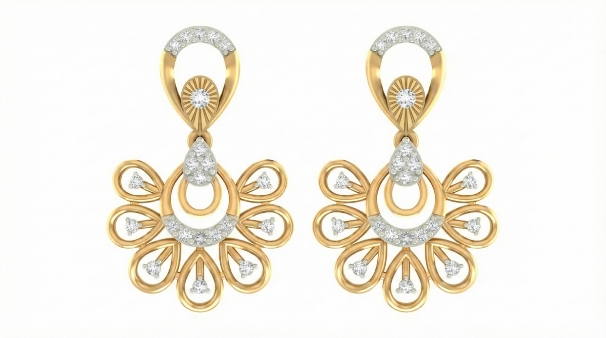 14K Gold & Diamond Women Earring KRB44109E-A