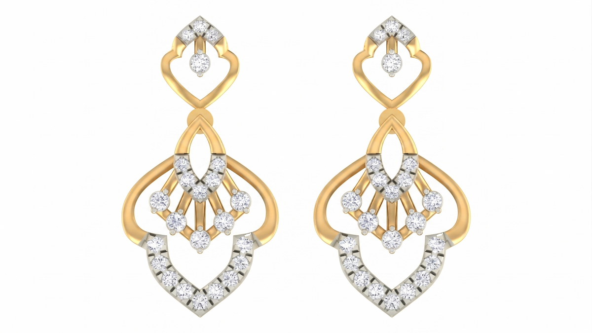 Yellow Gold Diamond Earring | under 40k 