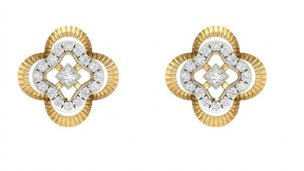 Gold & Diamond Floral Women Stud Earring KRC40740E