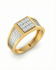 Gold & Diamond Engagement Ring For Men KRB20009