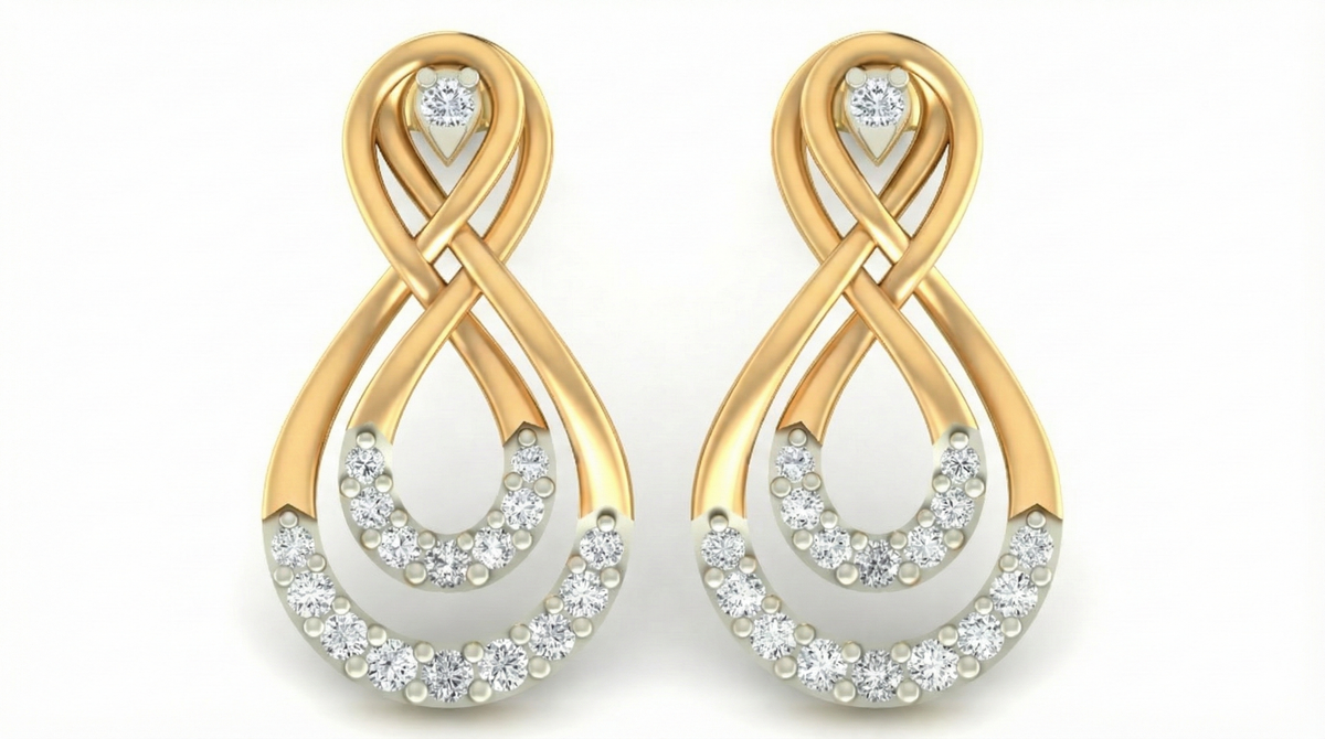14K Gold & Diamond Women Stud Earring KRI44006E-A