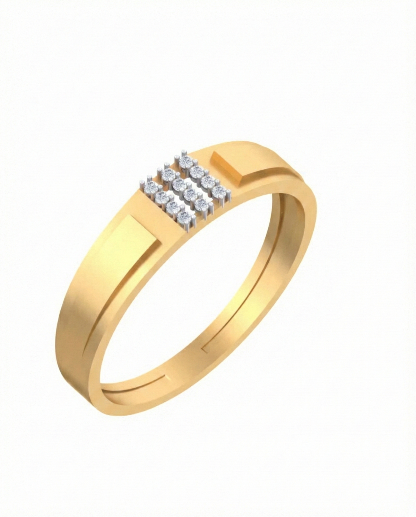 Gold & Diamond Band Ring For Men KRC20067