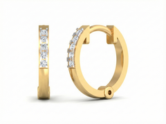18K Gold & Diamond Women Hoop Earring KSK002