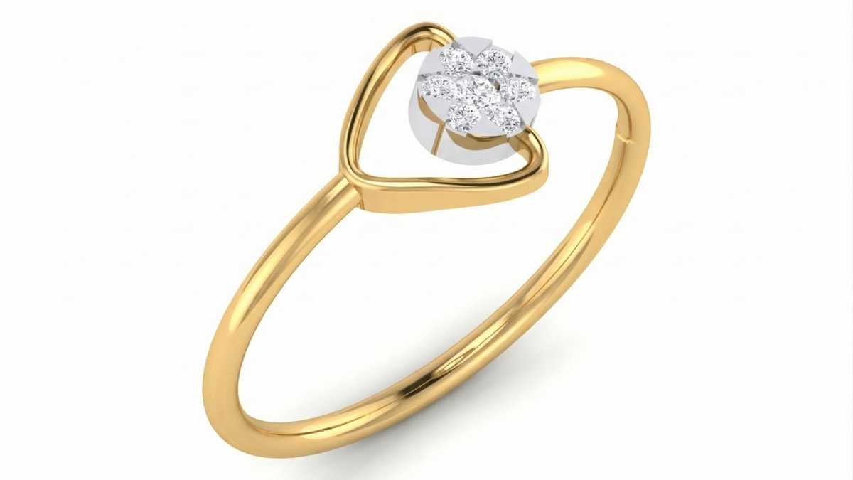18K Gold & Diamond Dailywear Ring For Women KRA10544