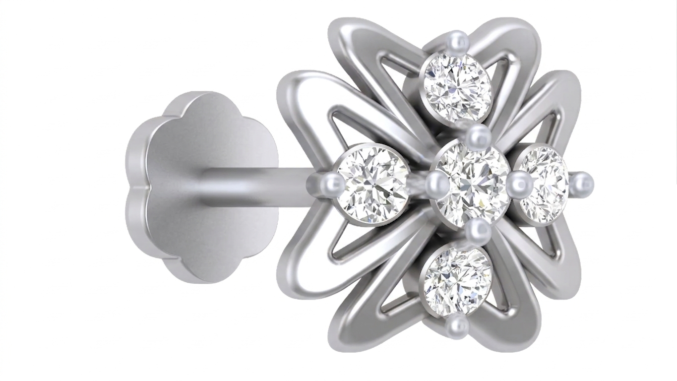 Gold & Diamond Stud Nose Pin KRA50184